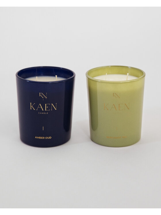 KAEN CANDLE KAEN CANDLE Świeca zapachowa Zestaw świec KAEN CANDLE | Amber Oud & Bergamot Tea Granatowy