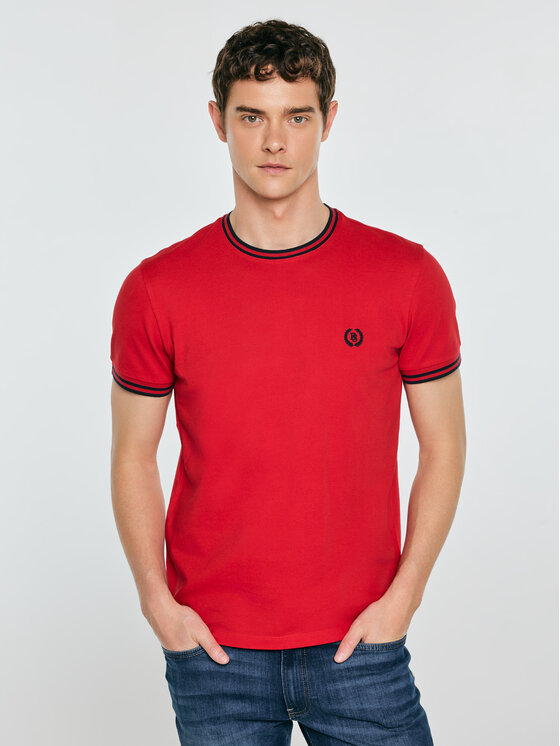 BIG STAR BIG STAR T-Shirt POLIAS Czerwony Basic Fit
