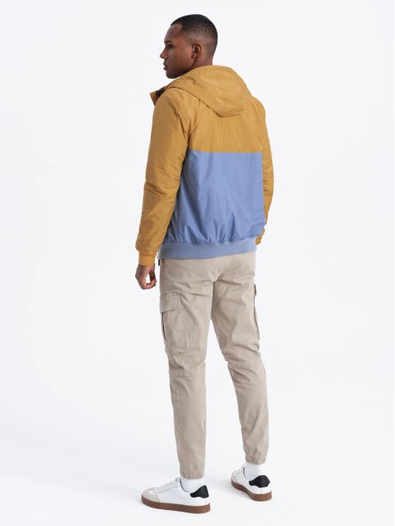 Ombre Ombre Kurtka przejściowa OM-JANP-0194 Niebieski Regular Fit