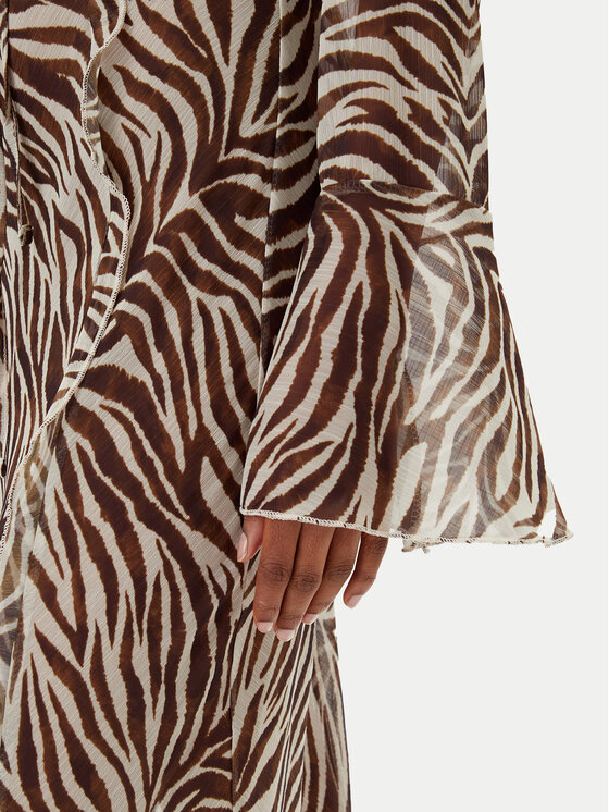 Haveone Haveone Rochie de seară AVS-N043 Maro Slim Fit