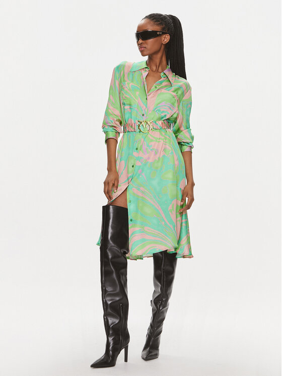 PINKO Pinko Vestito chemisier 103084 A1PE Verde Regular Fit
