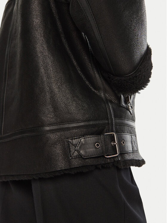 Serge Pariente Serge Pariente Cappotto in shearling Christelle Nero Regular Fit