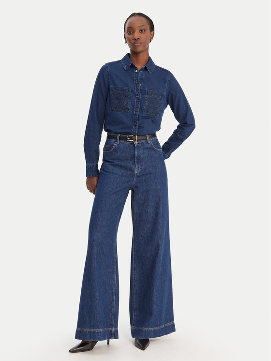 Guess Guess džínsová košeľa W6RH82 D6841 Tmavomodrá Regular Fit