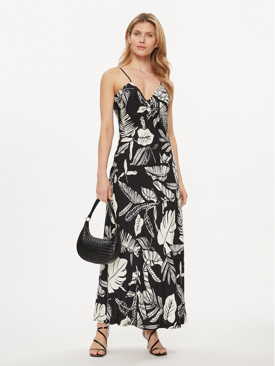 Fracomina Fracomina Rochie de vară FJ24SD3005W413R8 Negru Regular Fit