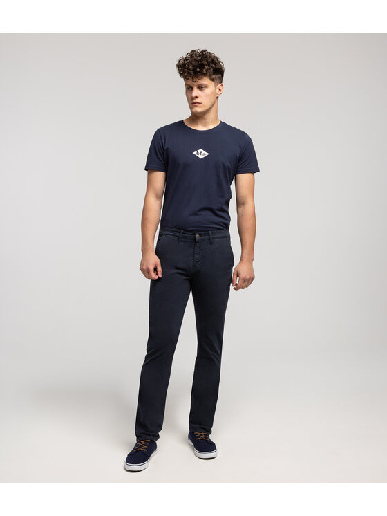 Lee Cooper Lee Cooper Chinosy LUKAS Granatowy Straight Fit