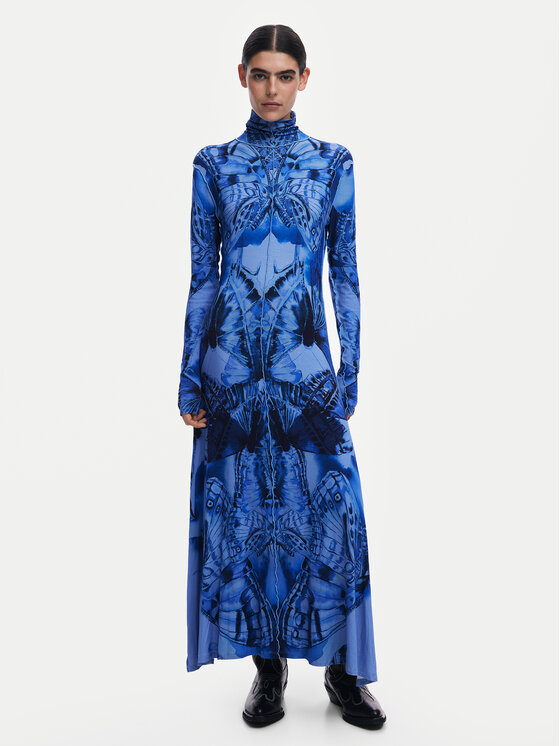 Desigual Desigual Rochie de zi 24WWVK26 Albastru Slim Fit
