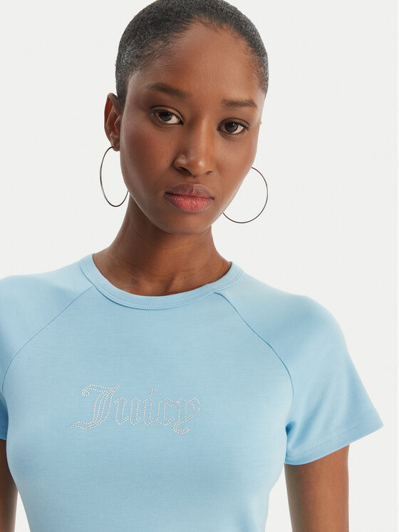 Juicy Couture Juicy Couture Tričko Baby JCWCT126317 Modrá Slim Fit
