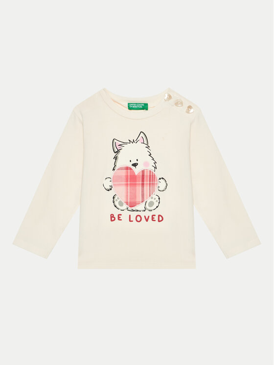United Colors Of Benetton Bluzka 3P4ZG10FV Écru Regular Fit