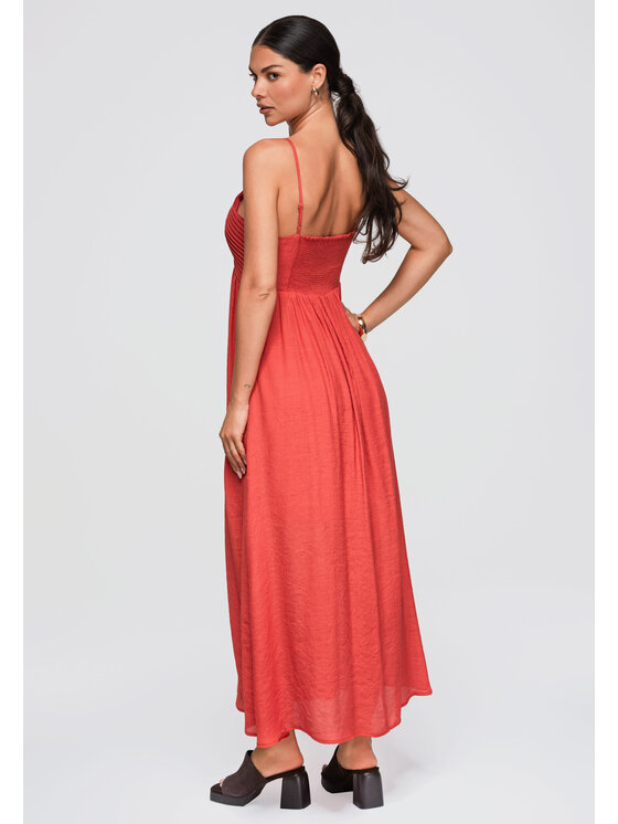 Ombre Ombre Sukienka codzienna OW-DLR-E0009 Czerwony Loose Fit