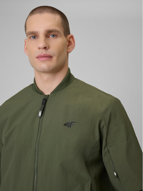 4F 4F Kurtka przejściowa MIDSHOP TEXTILE Khaki Regular Fit
