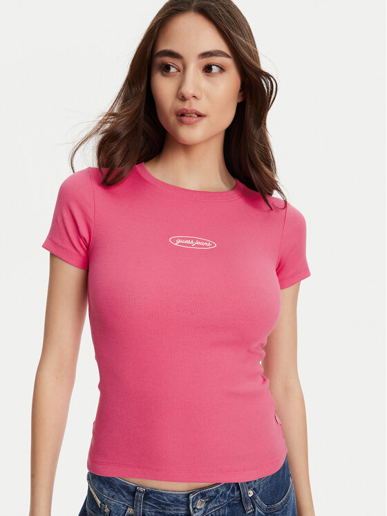 Guess Jeans Guess Jeans T-Shirt W5YP37 KA0H1 Ροζ Slim Fit