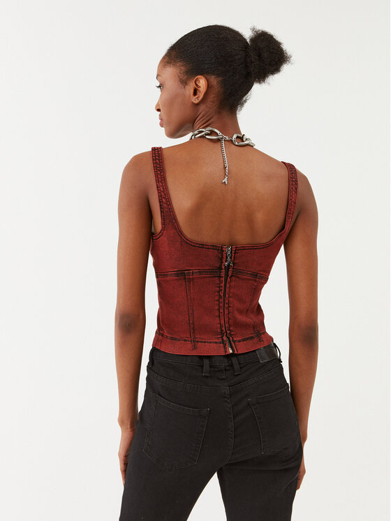Patrizia Pepe Patrizia Pepe Top 8C0615/D047-R805 Vișiniu Slim Fit