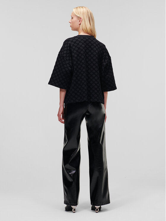 Felpa Allover Flock 226W1812 Nero Relaxed Fit