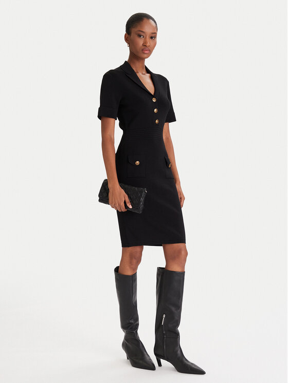 Guess Guess Trikotāžas kleita W5YK29 Z0130 Melns Slim Fit