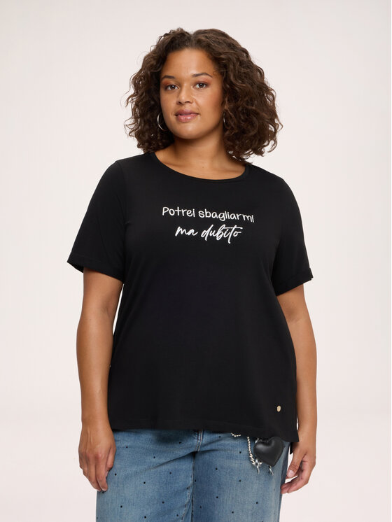 Fiorella Rubino Fiorella Rubino T-Shirt G0EPL109369N033 Czarny Regular Fit