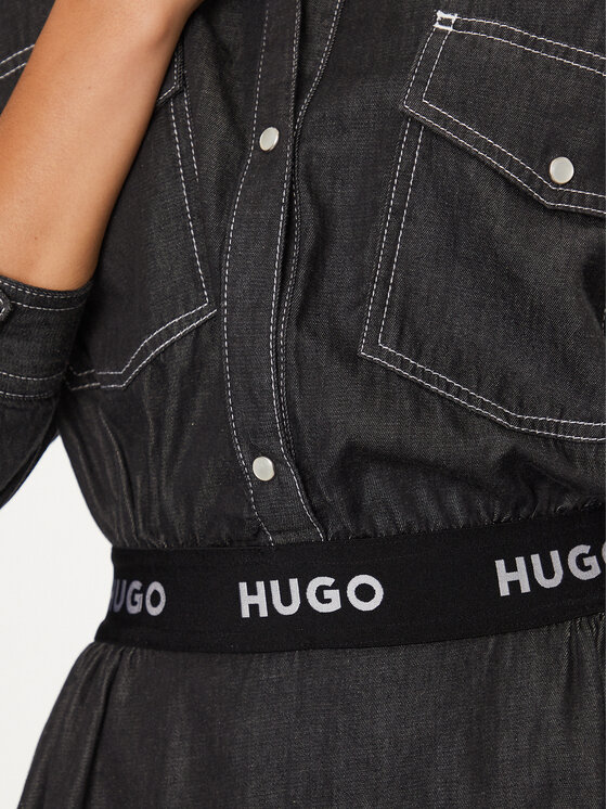 Hugo Hugo Džínové šaty Karinne-1 50496059 Černá Regular Fit