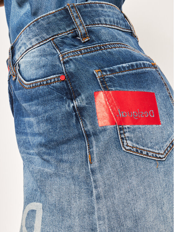 Desigual Desigual Džinsinis sijonas Log 20SWFD05 Mėlyna Regular Fit