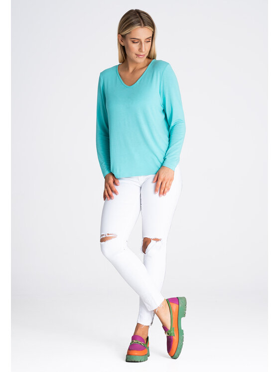 FIGL FIGL Bluzka M980 Zielony Regular Fit