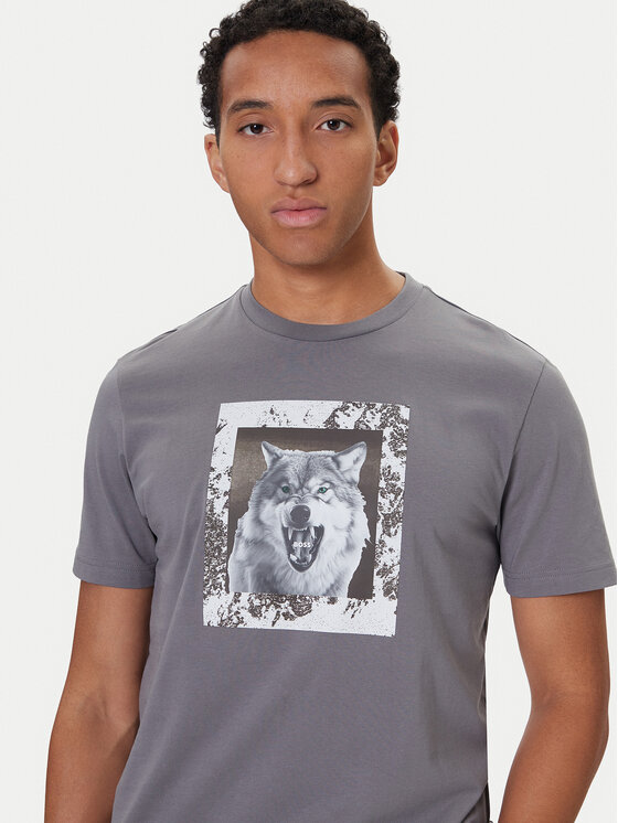 BOSS BOSS T-Shirt Lupo 50554615 Grau Regular Fit