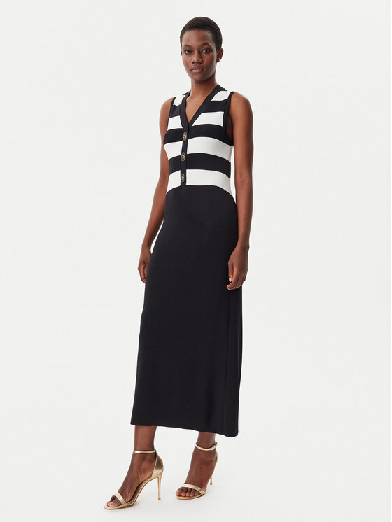 LOLA CASADEMUNT LOLA CASADEMUNT Sukienka dzianinowa LS2516001 Czarny Slim Fit