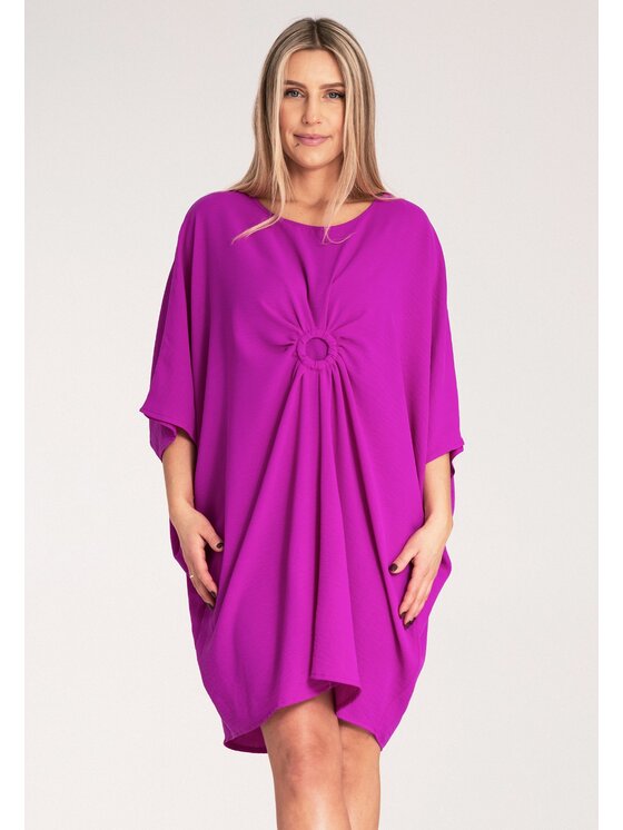FIGL FIGL Sukienka koktajlowa M1127 Fioletowy Loose Fit