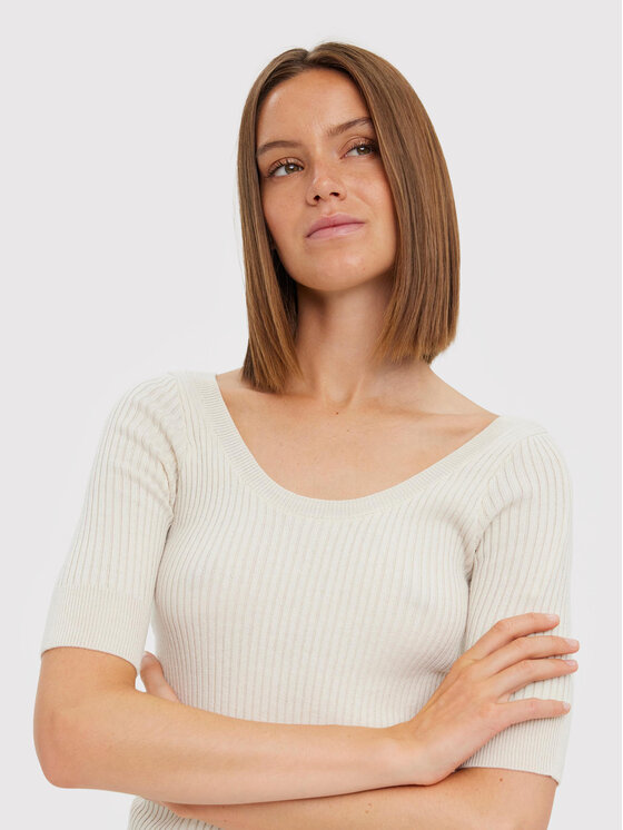 Vero Moda Vero Moda Bluzka Estela 10268128 Écru Slim Fit