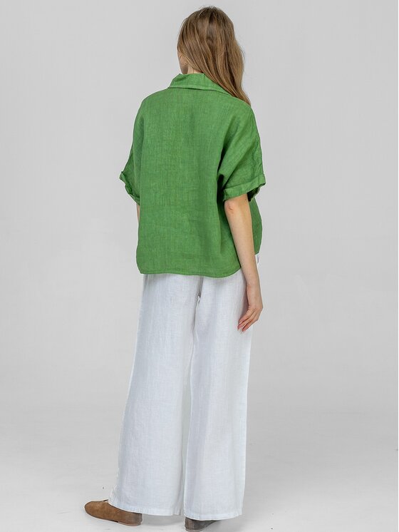 Perso Perso Spodnie materiałowe PTE267299F Biały Wide Leg