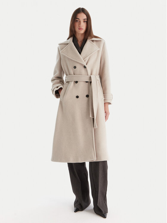 Marella Marella Cappotto di lana Balcone 2523016112 Beige Regular Fit