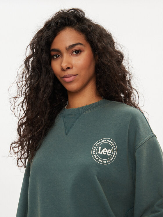 Lee Lee Світшот Essential 112350243 Зелений Relaxed Fit