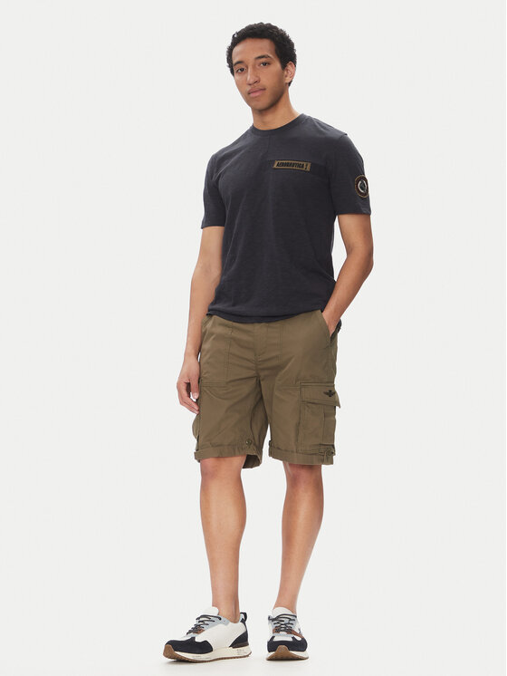 Aeronautica Militare Aeronautica Militare Pantalon scurți din material 251BE250CT3501 Kaki Regular Fit
