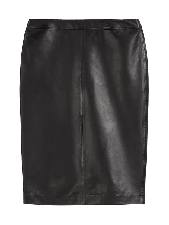 Marc O'Polo Marc O'Polo Spódnica skórzana 506 7035 77011 Czarny Regular Fit
