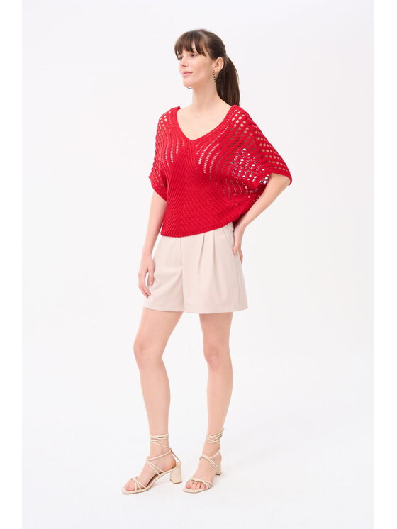 blue shadow blue shadow Sweter Lanna Czerwony Standard Fit