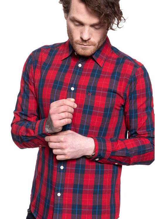Wrangler Wrangler Koszula LS 1PKT SHIRT Kolorowy Regular Fit