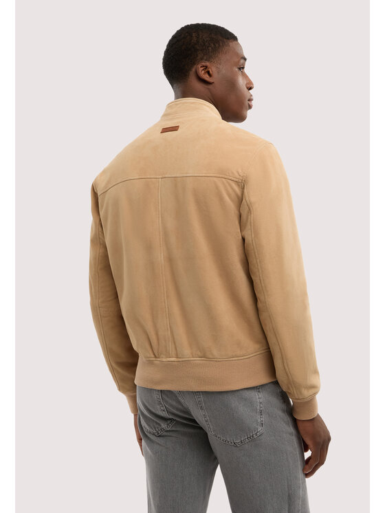 Trussardi Trussardi Kurtka skórzana R312M000046N012 Kremowy Regular Fit
