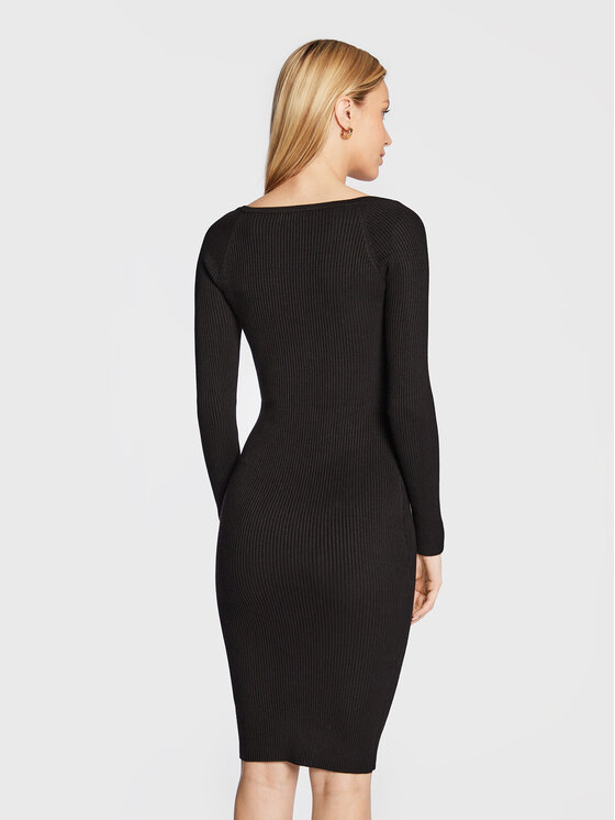 Guess Guess Kötött ruha Bodycon W2BK55 Z2YJ2 Fekete Slim Fit