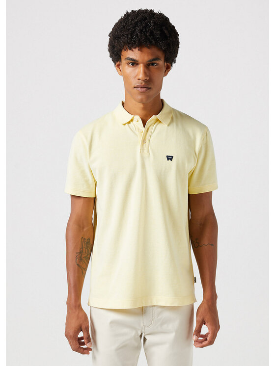 Wrangler Wrangler Polo REFINED POLO SHIRT Żółty Regular Fit