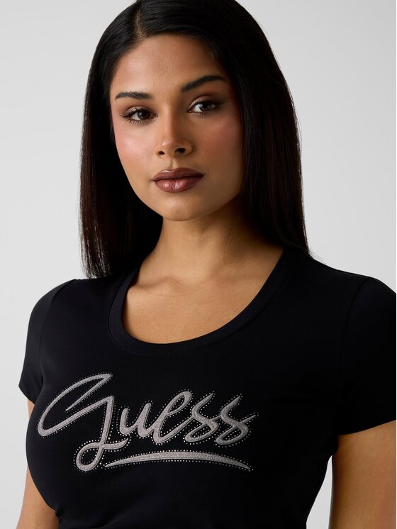 Guess Guess Футболка W6RI24 J1314 Чорний Regular Fit