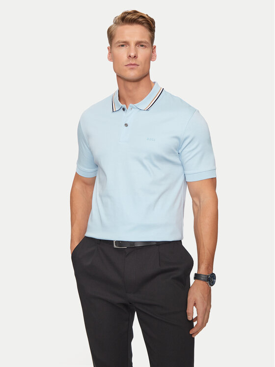 Boss Polo Penrose 38 50469360 Gaiši zils Slim Fit