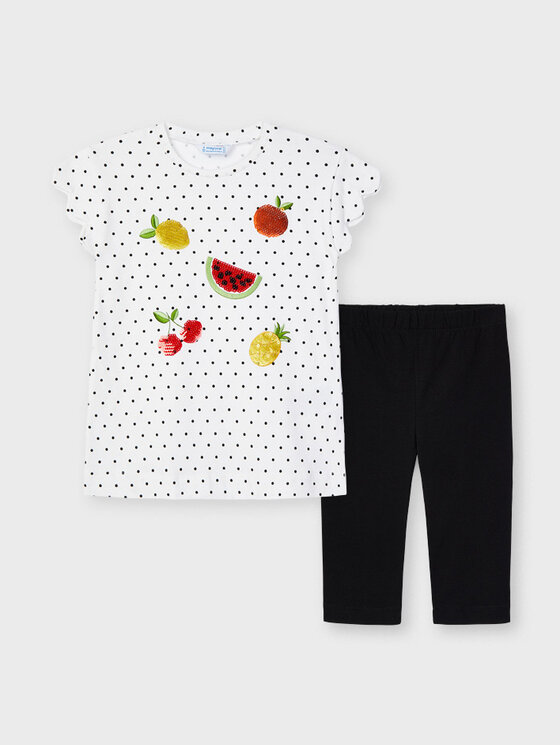 Completo maglietta e leggings 3734 Multicolore