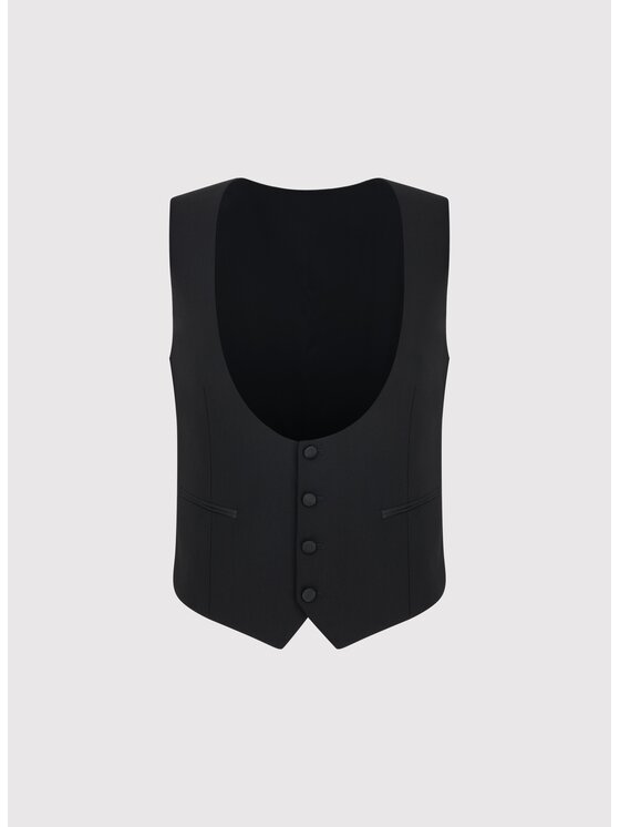 Pako Lorente Pako Lorente Kamizelka garniturowa P000P-8S-002 Czarny Slim Fit