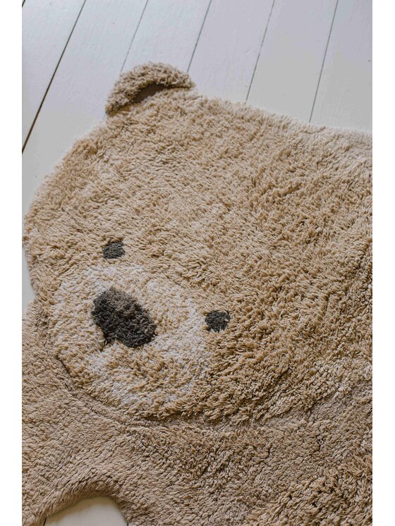 Lorena Canals Lorena Canals Dywan dziecięcy Dywan bawełniany Miś Animal Rugs Żółty