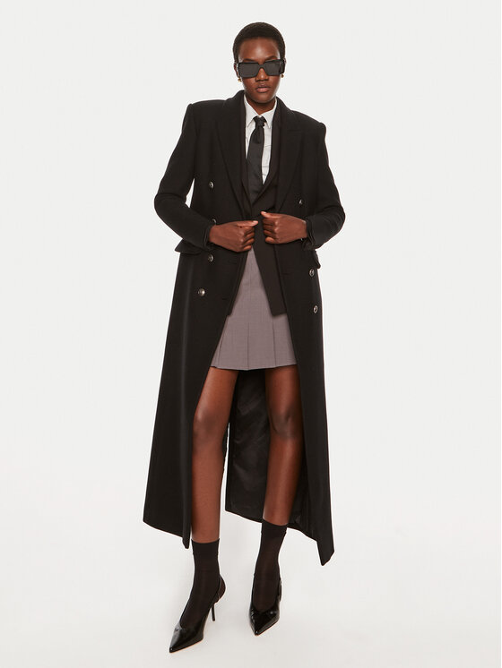 Elisabetta Franchi Elisabetta Franchi Kevad-sügis mantel CP-002-46E2-V1000 Must Regular Fit