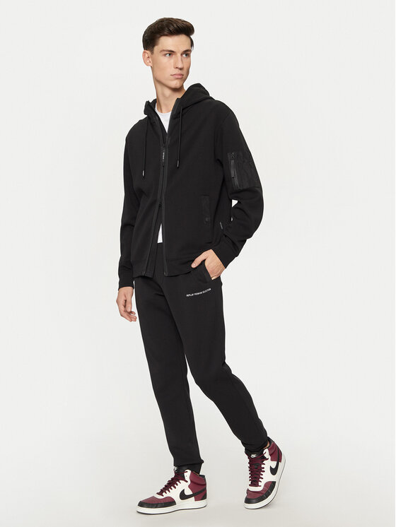 REPLAY REPLAY Spodnie dresowe M9008 .000.23655 Czarny Regular Fit