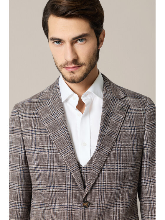Lancerto Lancerto Marynarka Castelbuono MA131126000028 Brązowy Regular Fit