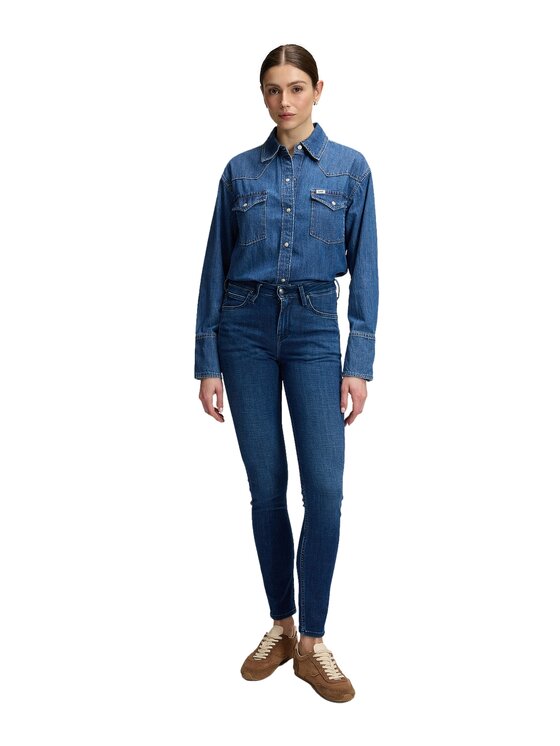 Lee Lee Koszula jeansowa 112385647 Niebieski Relaxed Fit