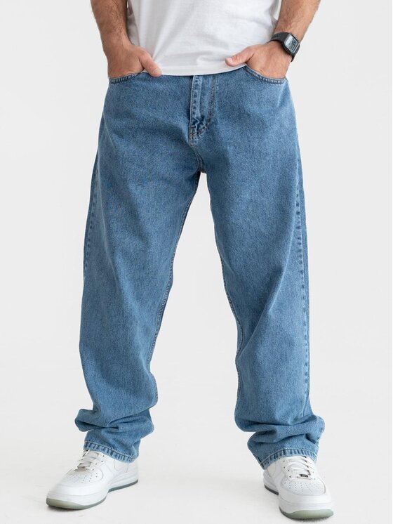 Jigga Wear Jigga Wear Jeansy Szerokie luźne streetwear uliczne premium 129229 Niebieski Baggy Fit