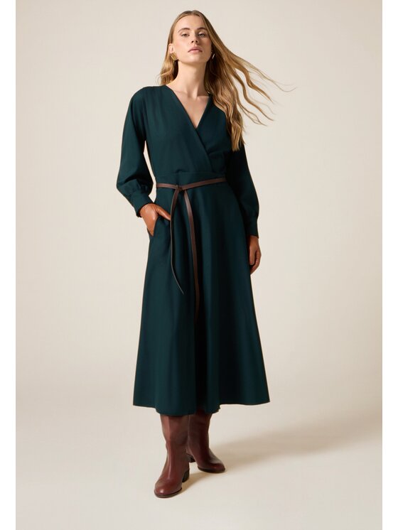 Oltre Oltre Vestito da giorno 7076J000966N035 Verde Flared Fit