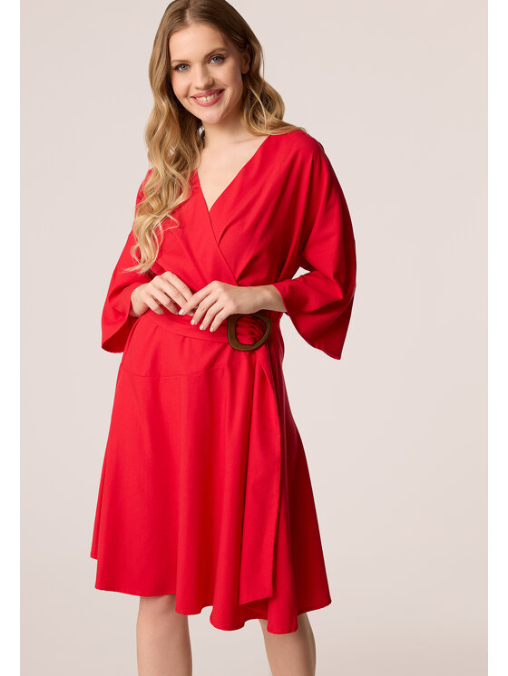 QUIOSQUE QUIOSQUE Sukienka letnia Quiosque 4UF010601 Czerwony Regular Fit