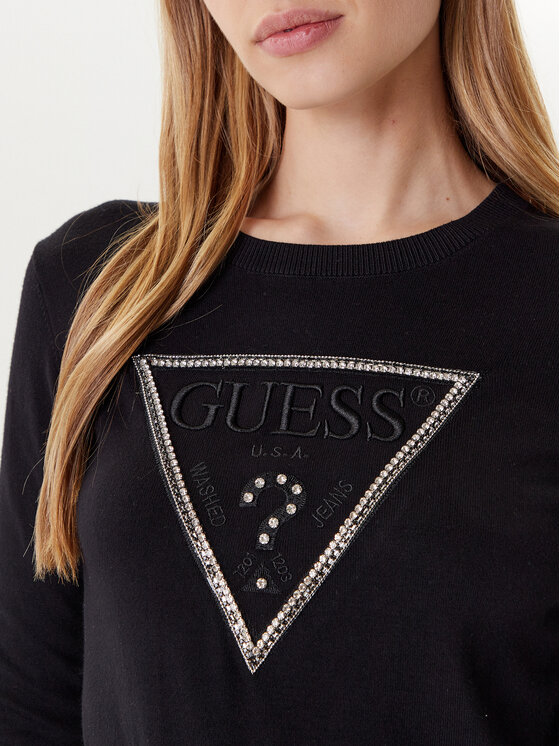 Guess Guess Pulover W5YR23 Z2NQ2 Negru Regular Fit