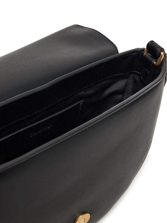 Calvin Klein Calvin Klein Torbica Bold Ck Saddle Crossbody LV04F3221G Crna